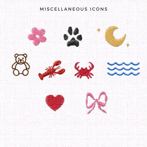 Personalized Embroidered Linen Cocktail Napkins with Custom Names and Icons