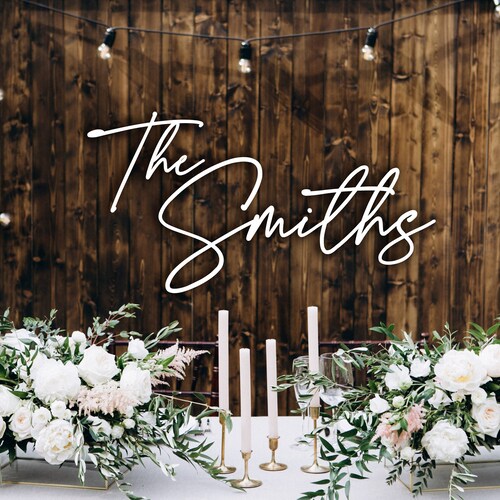 Custom Last Name Wood Sign | Wedding Backdrop & Family Name Decor