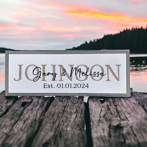 Personalized Last Name Wood Sign with Established Date