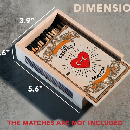 Personalized Wooden Matchbox for Couples