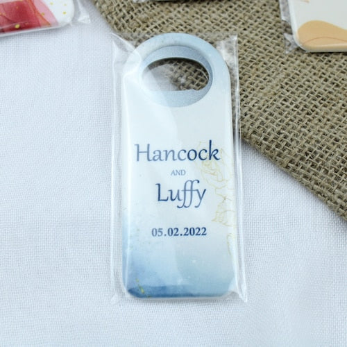 Personalized Magnet Bottle Opener Wedding Favor