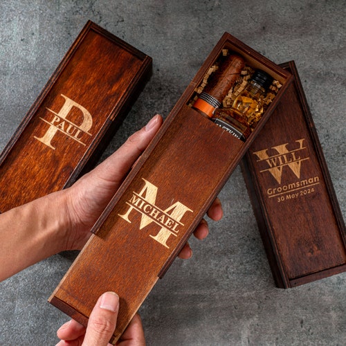 Personalized Wooden Groomsmen Gift Box – Custom Engraved Keepsake
