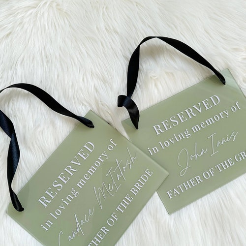 Reserved in Loving Memory Wedding Sign – Memorial Reserved Seat Sign