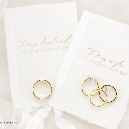 Personalized Foil Pressed Vow Books for Him & Her