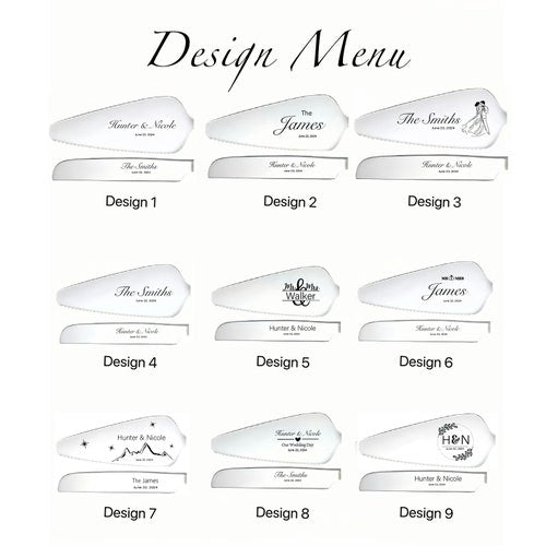 Engraved Wedding Cake Cutting Set