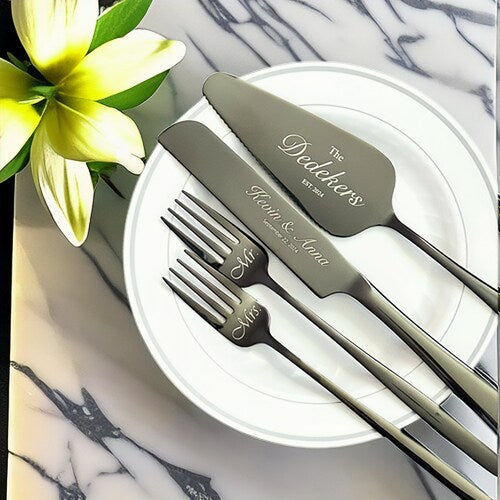 Engraved Wedding Cake Cutting Set