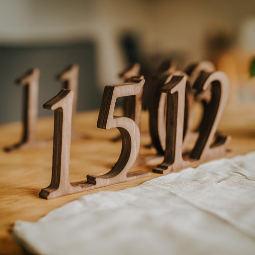 Rustic Wooden Table Numbers 1-100