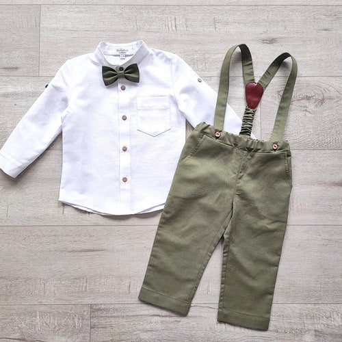 Sage Green Ring Bearer Boy Suit Set