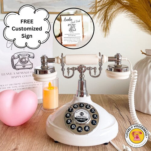 Retro Audio Guest Book Phone – Vintage Voicemail Keepsake