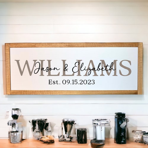 Personalized Last Name Wood Sign with Established Date