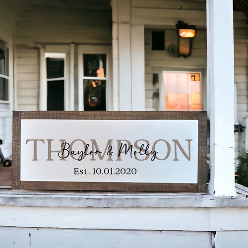 Personalized Last Name Wood Sign with Established Date