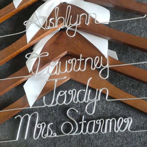 Personalized Bridesmaid Hanger | Custom Wedding Hanger | Bridal Party Gift