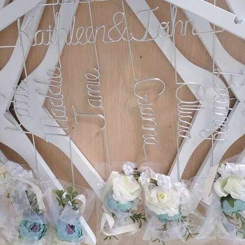 Personalized Bridesmaid & Bride Wedding Hanger – Custom Name Bridal Shower or Bachelorette Gift