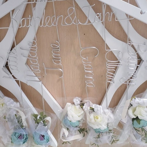 Personalized Bridesmaid Hanger | Custom Wedding Hanger | Bridal Party Gift
