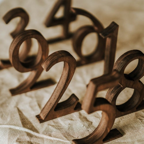 Rustic Wooden Table Numbers 1-100
