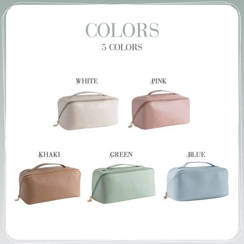 Personalized Leather Makeup Bag