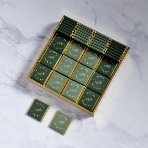 Custom Wedding Chocolate Favors – Set of 50