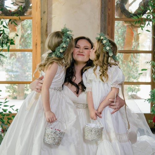 Jeweled Sparkle Flower Girl Basket