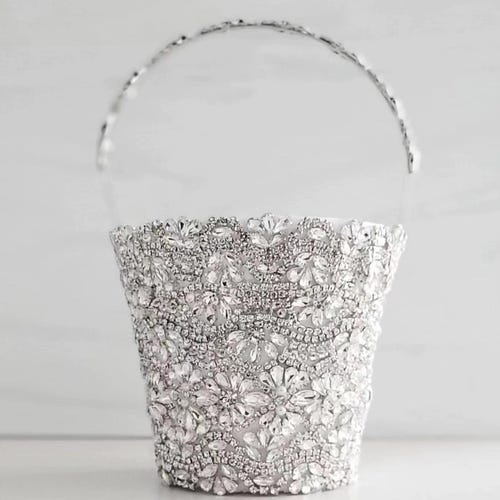 Jeweled Sparkle Flower Girl Basket