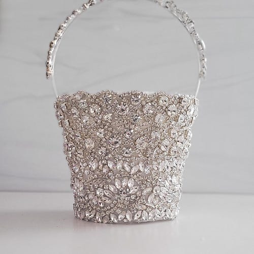 Jeweled Sparkle Flower Girl Basket