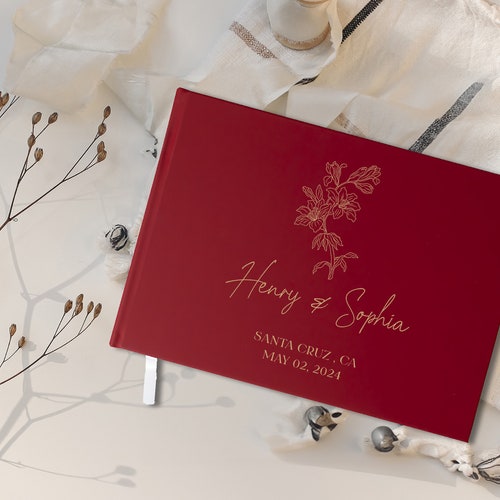 Personalized Wedding Guest Book – Leather Reception Keepsake