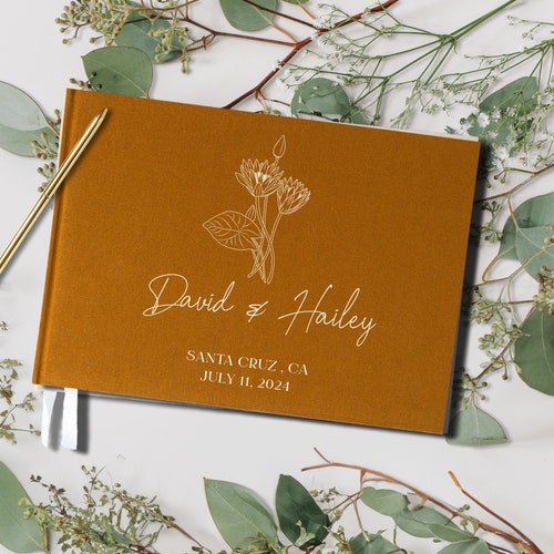 Personalized Wedding Guest Book – Leather Reception Keepsake