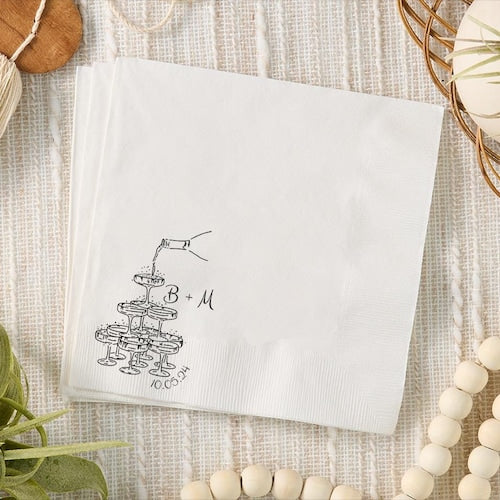 Custom Champagne Tower Cocktail Napkins