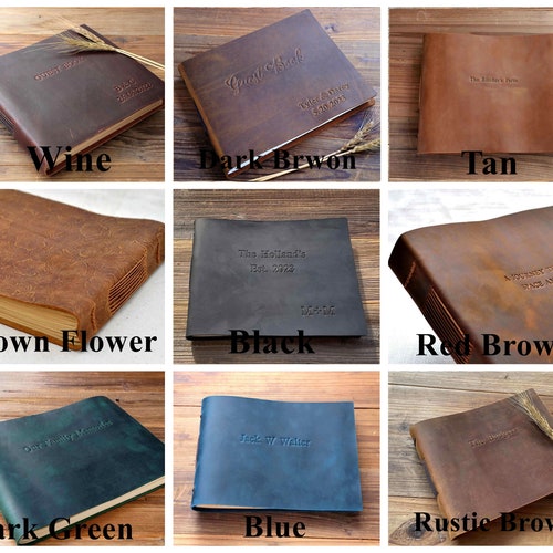Handmade Leather Wedding Guest Book & Photo Album