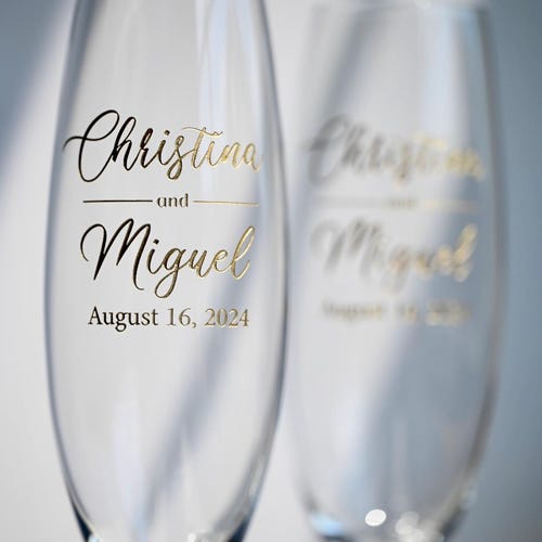 Personalized Lenox Crystal Wedding Toasting Flutes – Set of 2