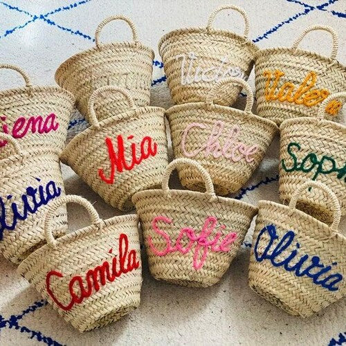 Personalized Straw Tote Bags for Bridal Party and Bachelorette