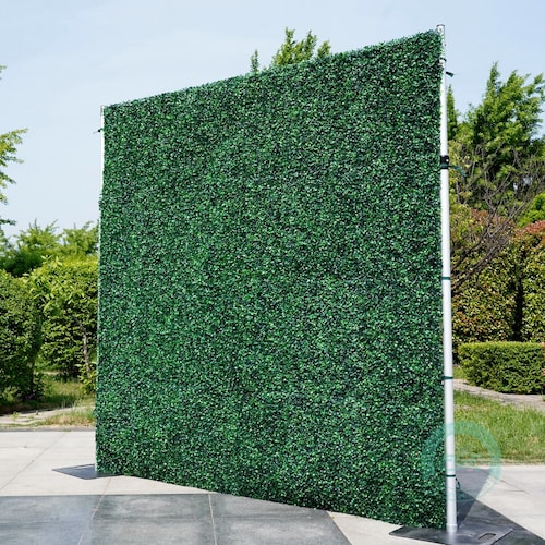 8Ft x 8Ft Artificial Grass Wall with Rolling Curtain and Storage Bag
