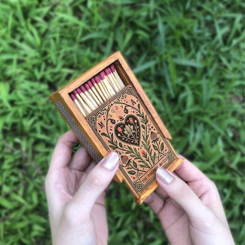 Custom Wooden Matchbox for Couples