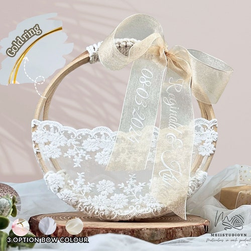 Rustic Boho Crochet Flower Girl Basket