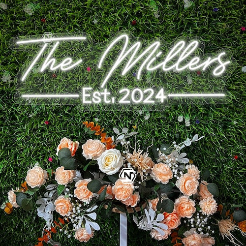 Custom Neon Wedding Name Sign – Personalized LED Wall Decor