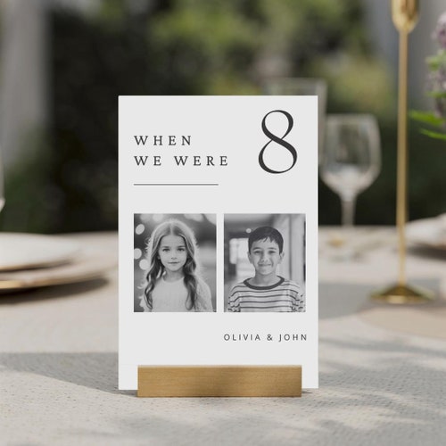 Photo Wedding Table Numbers – Customizable Digital Template