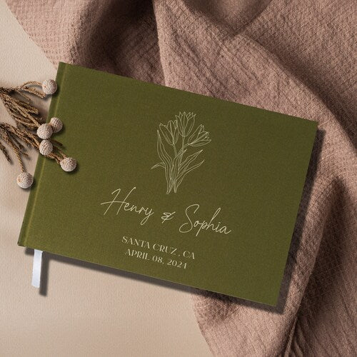 Personalized Wedding Guest Book – Leather Reception Keepsake