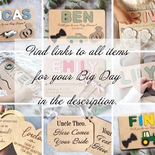 Personalized Ring Bearer Proposal Gift - "Will You Be Our Ring Security?" Wooden Puzzle
