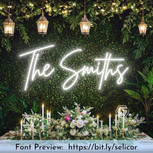 Custom Neon Wedding Name Sign – Personalized LED Wall Decor