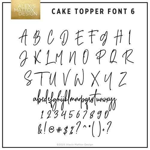 Custom Script Wedding Cake Topper – Personalized Design in Gold or Silver