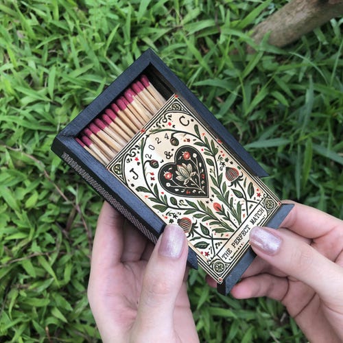 Custom Wooden Matchbox for Couples