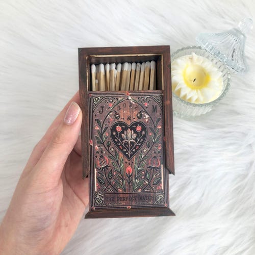 Custom Wooden Matchbox for Couples