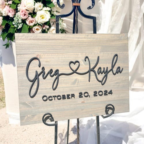 Personalized 3D Wedding Welcome Sign – Custom Wood Wedding Sign for Entrance