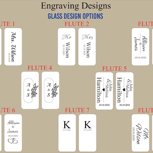 Modern Wedding Toasting Flutes with Personalized Wooden Gift Box