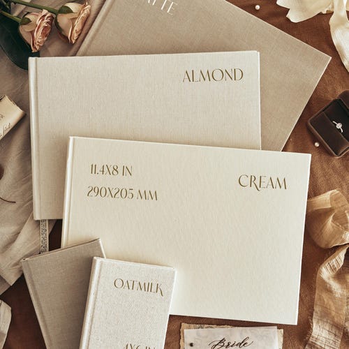 Custom Wedding Guest Book – Linen Polaroid Photo Album