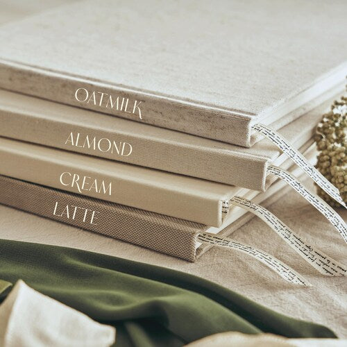 Custom Wedding Guest Book – Linen Polaroid Photo Album
