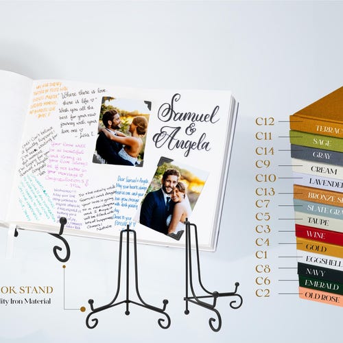 Personalized Wedding Guest Book – Leather Reception Keepsake