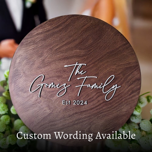 Personalized Wooden Wedding Guestbook & Welcome Sign – Custom Family Name Wood Sign