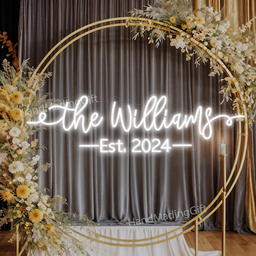 Custom Neon Wedding Sign – Personalized LED Decor for Weddings & Events
