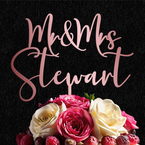 Personalized Rustic Wedding Cake Topper – Custom Mr. & Mrs. Design