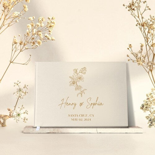 Personalized Wedding Guest Book – Leather Reception Keepsake